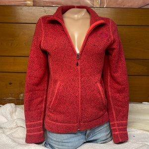 The North Face Women's XS Zip Jacket- Maggie Sweater Fleece- Plaid Pockets